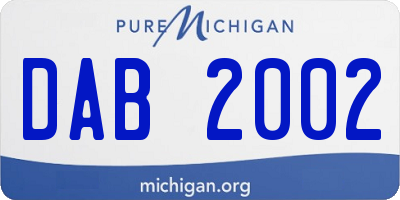MI license plate DAB2002