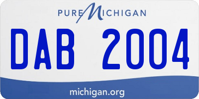 MI license plate DAB2004