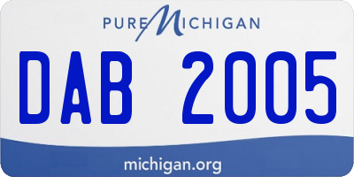 MI license plate DAB2005