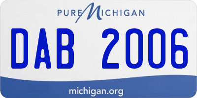 MI license plate DAB2006
