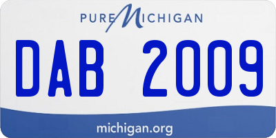 MI license plate DAB2009