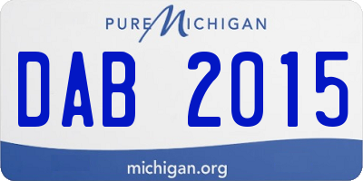 MI license plate DAB2015