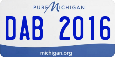 MI license plate DAB2016