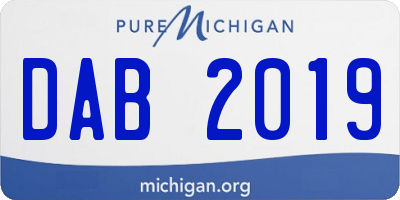MI license plate DAB2019