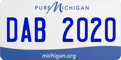 MI license plate DAB2020