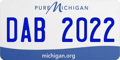 MI license plate DAB2022