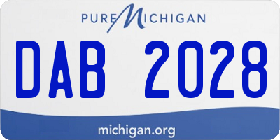 MI license plate DAB2028