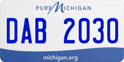 MI license plate DAB2030