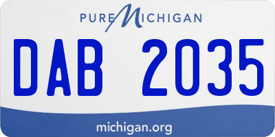 MI license plate DAB2035