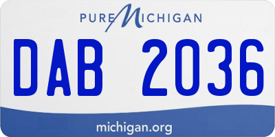 MI license plate DAB2036
