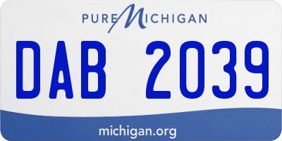 MI license plate DAB2039