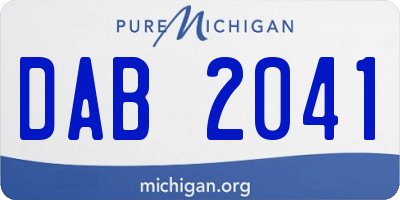 MI license plate DAB2041