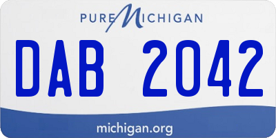 MI license plate DAB2042