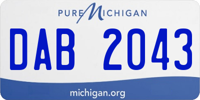 MI license plate DAB2043