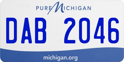 MI license plate DAB2046