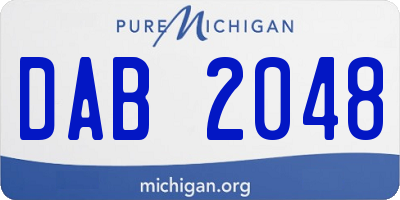 MI license plate DAB2048