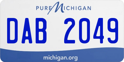 MI license plate DAB2049