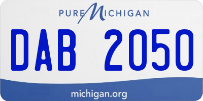 MI license plate DAB2050