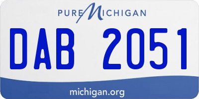 MI license plate DAB2051