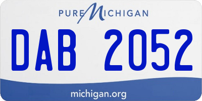 MI license plate DAB2052