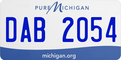 MI license plate DAB2054