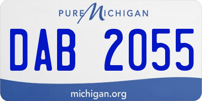 MI license plate DAB2055