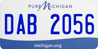 MI license plate DAB2056