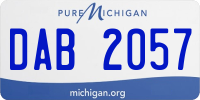 MI license plate DAB2057