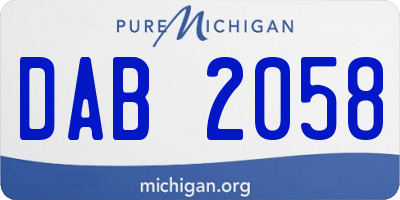MI license plate DAB2058