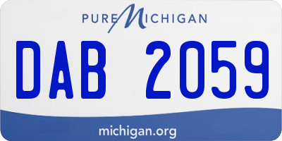 MI license plate DAB2059