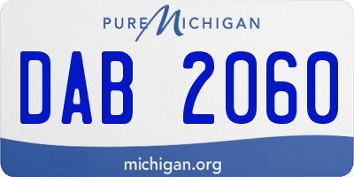 MI license plate DAB2060