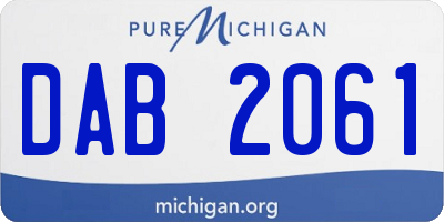 MI license plate DAB2061