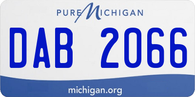 MI license plate DAB2066