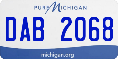 MI license plate DAB2068