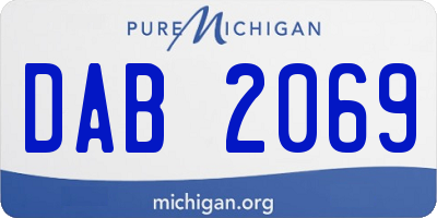 MI license plate DAB2069