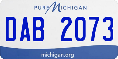 MI license plate DAB2073
