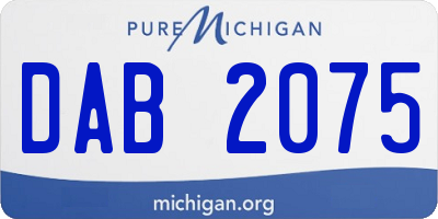 MI license plate DAB2075
