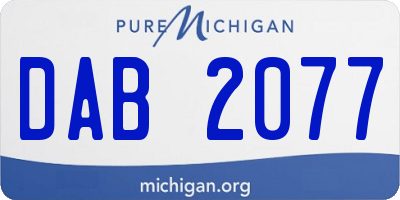 MI license plate DAB2077