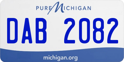 MI license plate DAB2082
