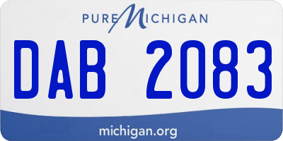 MI license plate DAB2083