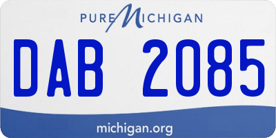 MI license plate DAB2085