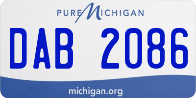 MI license plate DAB2086