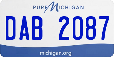 MI license plate DAB2087