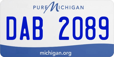 MI license plate DAB2089