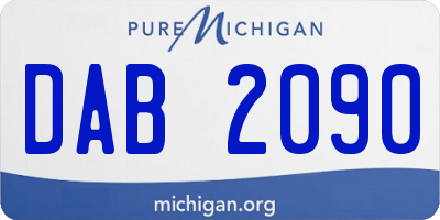 MI license plate DAB2090