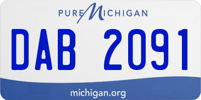 MI license plate DAB2091