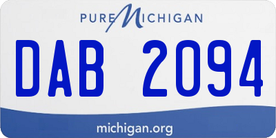 MI license plate DAB2094