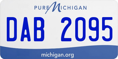 MI license plate DAB2095