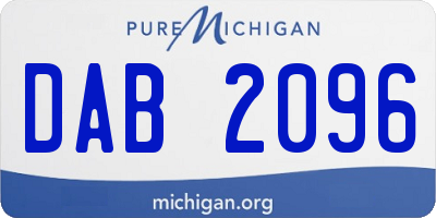 MI license plate DAB2096