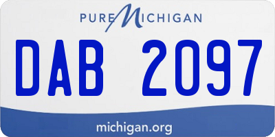 MI license plate DAB2097